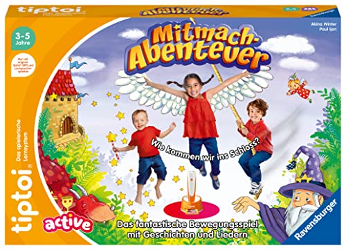 Ravensburger tiptoi Active Spiel 00130, Mitmach-Abenteuer, Bewegungsspiel ab 3 Jahren, mit Geschichten, schönen Liedern und lustigen Reimen von Ravensburger