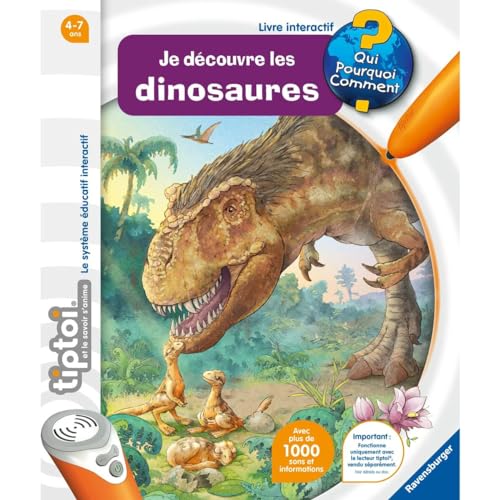 Ravensburger tiptoi® – Interaktives Buch – Ich entdecke die Dinosaurier – elektronisches Lernspiel ohne Bildschirm – ab 4 Jahren – französische Version – 00145 von Ravensburger