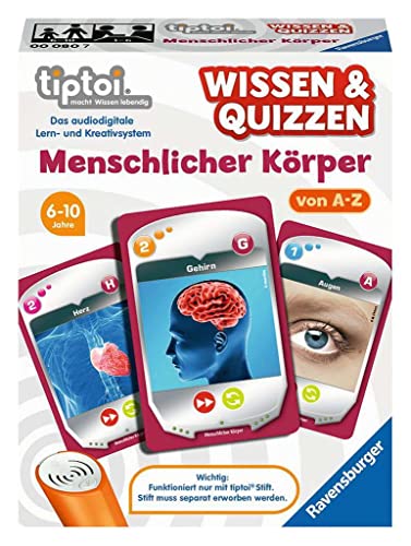 Ravensburger 00080 - tiptoi® Wissen & Quizzen „Menschlicher Körper“ / Spiel ab 6 Jahren/Wertvolles Wissen über den menschlichen Körper von A bis Z von Ravensburger