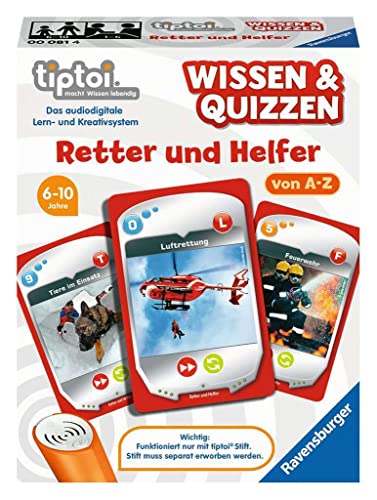 Ravensburger 00081 - tiptoi® Wissen & Quizzen „Retter und Helfer“ / Spiel ab 6 Jahren/Wertvolles Wissen über Retter und Helfer von A bis Z von Ravensburger