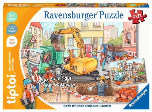 Ravensburger tiptoi Puzzle 00137 Puzzle für kleine Entdecker: Baustelle, Puzzle für Kinder ab 3 Jahren, für 1 Spieler von Ravensburger