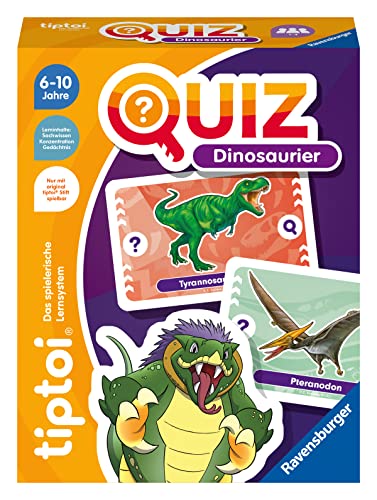 Ravensburger tiptoi 00165 Quiz Dinosaurier, Quizspiel für Kinder ab 6 Jahren, für 1-4 Spieler von Ravensburger