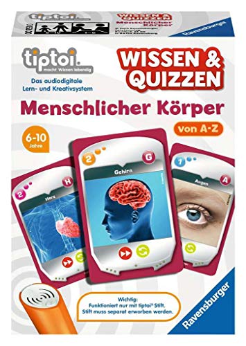 Ravensburger tiptoi 00753 Wissen und Quizzen: Menschlicher Körper, Quizspiel für Kinder ab 6 Jahren, für 1-6 Spieler von Ravensburger