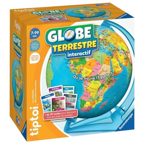 Ravensburger - tiptoi® - Interaktives Spiel - Interaktiver Globus - Elektronisches Lernspiel ohne Bildschirm - ab 5 Jahren - Französische Version - 00 190 von Ravensburger