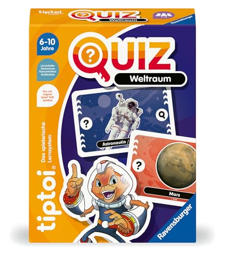 Ravensburger tiptoi 00223 Quiz Weltraum, Quizspiel für Kinder ab 6 Jahren, für 1-4 Spieler von Ravensburger