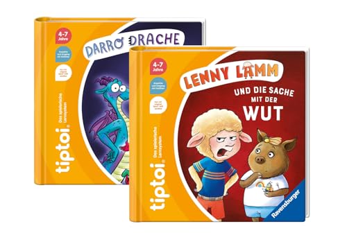 Ravensburger tiptoi Set: Lenny Lamm und die Sache mit der Wut + Darro Drache und die Sache mit dem Mut | Gefühle-Kinderbuch von Ravensburger