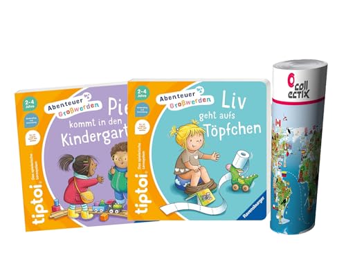 Ravensburger tiptoi Set: Piet kommt in den Kindergarten+ Liv geht aufs Töpfchen | Gefühle-Kinderbuch + Wimmel-Welt-Karte Ravensburger tiptoi Set: Piet kommt in den Kindergarten+ Liv geht aufs Töpfchen | Gefühle-Kinderbuch + Wimmel-Welt-Karte von Ravensburger