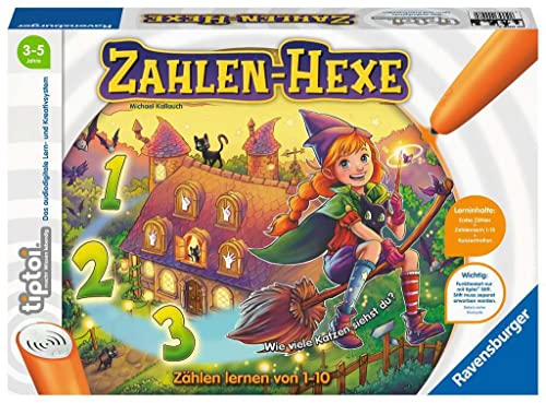 Ravensburger tiptoi Spiel 00098 Zahlen-Hexe, Zählen Lernen von 1-10 für Kinder ab 3 Jahren von Ravensburger