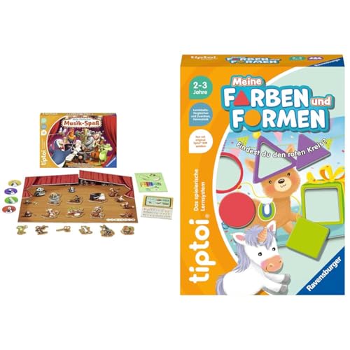 Ravensburger tiptoi Spiel 00169 Mein tierischer Musik-Spaß, Lernspiel für 1-4 Kinder von 3-5 Jahren & tiptoi Spiel 00168 - Meine Farben und Formen, Lernspiel für Kinder ab 2 Jahren von Ravensburger