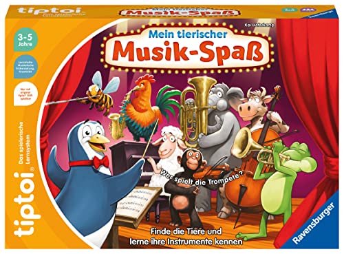 Ravensburger tiptoi Spiel 00169 Mein tierischer Musik-Spaß, Lernspiel für 1-4 Kinder von 3-5 Jahren von Ravensburger