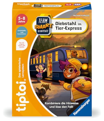 Ravensburger tiptoi Spiel 00226 - Team SMART ermittelt - Diebstahl im Tier-Express, fantastisches Logikspiel für Kinder ab 5 Jahren von Ravensburger