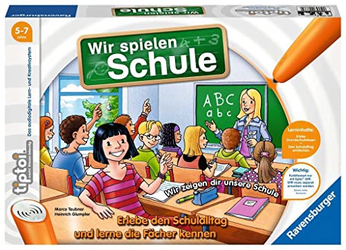 Ravensburger tiptoi Spiel_00733_Wir Spielen Schule_Spiel ab 5 Jahren für 1-4 Spieler, Erlebe interaktiv einen kompletten Schultag von Ravensburger