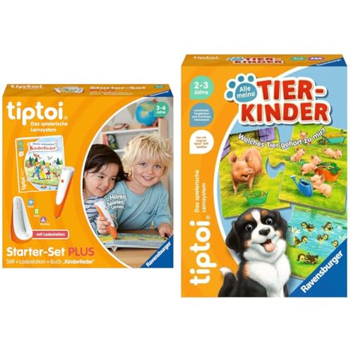 Ravensburger tiptoi Starter-Set Plus 00159: Stift und Buch Meine schönsten Kinderlieder & tiptoi 00108 - Alle Meine Tierkinder von Ravensburger