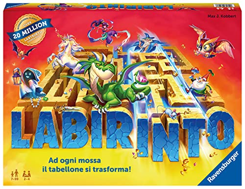 Ravensburger - Labyrinth 35. Jubiläum, Brettspiel für die ganze Familie, 2-4 Spieler, Geschenkidee für Kinder 7+ Jahre, italienische Ausgabe von Ravensburger