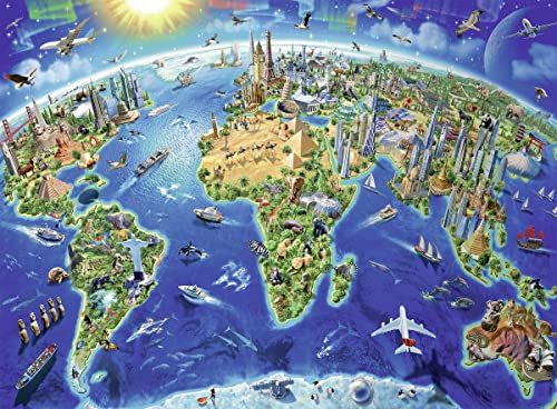 Ravensburger - Kinderpuzzle - Puzzle 300 Teile XXL - Karte der Sehenswürdigkeiten der Welt - ab 9 Jahren - Hochwertiges Puzzle - Dicker und Stabiler Karton - Geographie - 13227 von Ravensburger