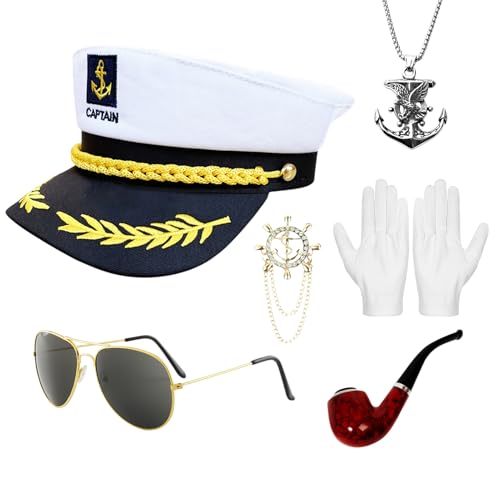 Kapitänsmütze, Erwachsene Yacht Matrosenmütze, Verstellbare Marine MüTze, Schiff Seemannsmütze Seemann Marine Admiral Kapitänsmütze für Karneval Mottoparty Partys Cosplay Kapitänsmütze, Erwachsene Yacht Matrosenmütze, Verstellbare Marine MüTze, Schiff Seemannsmütze Seemann Marine Admiral Kapitänsmütze für Karneval Mottoparty Partys Cosplay von Raveparty