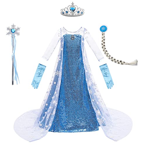 Raveparty Prinzessin Kleid, Prinzessin Kostüm Mädchen, Prinzessin Kleid Mädchen, für Weihnachten Verkleidung Karneval Halloween Geburtstag Party von Raveparty