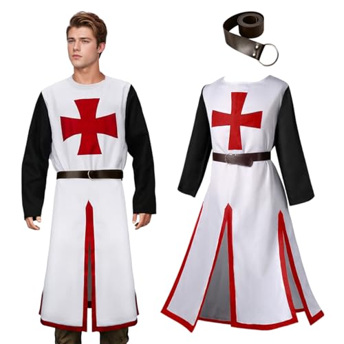 Raveparty Mittelalter Kostüm Herren, Ritter Kostüm Herren, Mittelalter Kleidung Herren, Karneval Kostüm Herren, Cosplay Kostüm, Faschingskostüme, für Cosplay, Karneval, Party. (2XL) von Raveparty