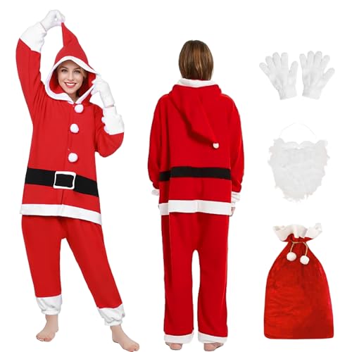 Raveparty Weihnachtsmannkostüm Erwachsene, Weihnachtsmann-Anzug, Weihnachtsmann-Outfit, Weihnachtskostüm, Weihnachtsverkleidung (M) von Raveparty