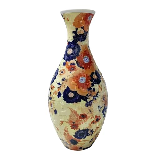 3D Puzzle Vase, 3D Kunst Puzzle Vase, 3D Blumenvase Puzzle 160 Teile, Neuartige Blumenvase aus Gebogenen Puzzleteilen für Blumenarrangements und Heimdekoration, Kreative Puzzle (Blume 02) von RawWeFactic