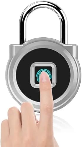 Schloss Fingerabdruck, Gym Locker, Fingerprint Padlock, Fingerabdruck Vorhängeschloss IP65 Wasserdicht, Smart Lock für HaustürSchwimm-Center, Reisegepäck (Nur Fingerabdruck) von Rawrr