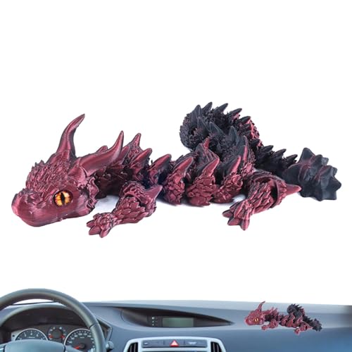 -Gedruckter Drache – -Drachen-Desktop-Modell, Büro-Tischdekoration, Drachenmodell, Desktop-Dekoration, Gelenke, Simulationsdrache, Flexible Gelenke für Tisch-Autozubehör von Raxove