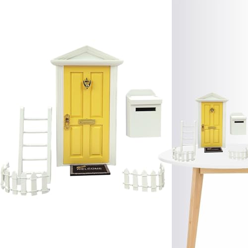 Feentür-Kits – 1/12 Feenhaus-Tür-Kits | Prinzessinnen-Feentür | Outdoor-Miniatur-Szenendekoration, Feengarten-Zubehör, Puppenhaus-Miniatur-Szenen-Dekoration von Raxove