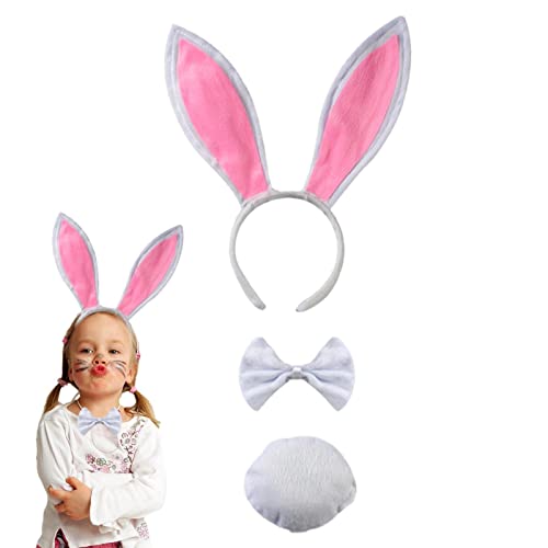 Haarreif mit Ohren, Stirnband mit Ohren, -Plüsch-Kostüm-Set, niedliches langes Stirnband mit -Hasenohren, Zubehör für Kostüm Haarreif mit Ohren, Stirnband mit Ohren, -Plüsch-Kostüm-Set, niedliches langes Stirnband mit -Hasenohren, Zubehör für Kostüm von Raxove