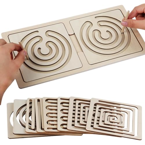 Labyrinth-Brettspiel aus Holz, Labyrinth-Puzzle-Brett, Puzzlespiel, Feinmotorikspielzeug, Stift-Kontroll-Trainingsbrett, Labyrinth-Brettspiel aus Holz, Labyrinth-Puzzle-Brett, Puzzlespiel, Feinmotorikspielzeug, Stift-Kontroll-Trainingsbrett, von Raxove