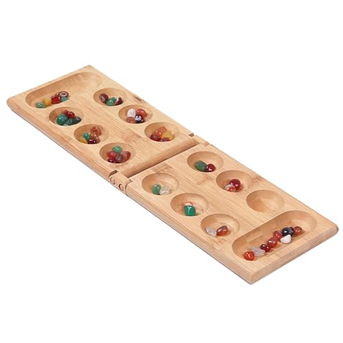 Mancala-Brettspiel aus Holz – Schachbrett-Set aus Holz Mancala-Spiel | Schachbrett-Set, Mancala-Spiel, Mancala-Brettspiel-Set, Lernspielzeug, Holzspielzeug für zwei Spieler, Familienspiel, Tischspiele von Raxove