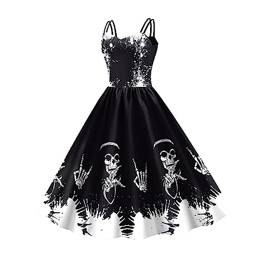 Raxove Halloween-Cosplay-Outfits – ärmellose Gothic-Kleider für Halloween, weiches Halloween-Gothic-Kleid für Damen und Mädchen von Raxove