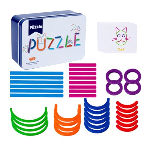 Raxove Passende Stäbchen-Puzzle-Spielzeug, kreatives Stäbchen- und Ring-Puzzle | BAU-Puzzle-Bauset in Form von Stöcken und Ringen - Kreatives Stäbchen- und Ring-Puzzle-Stielspielzeug für Kinder ab 3 von Raxove