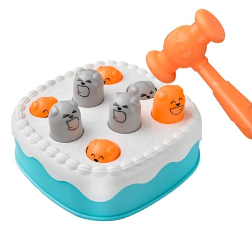 Whack Game, langlebiges Musikspielzeug zum Hämmern, 12 x 12 x 6 cm, interaktives Spielzeug mit Hammer in Kuchenform, Spielzeug für frühe Entwicklung für Kinder, Spielzeug aus Whack Game, langlebiges Musikspielzeug zum Hämmern, 12 x 12 x 6 cm, interaktives Spielzeug mit Hammer in Kuchenform, Spielzeug für frühe Entwicklung für Kinder, Spielzeug aus von Raxove