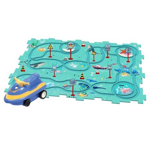 Rennfahrer-Autobahn-Set Für Kinder – Kleinkind-Puzzlebahn-Spielset Als Geschenk | Puzzle-Autogleis-Set Mit Fahrzeugen, Lernspielzeug Für Kritisches Denken Für Und Mädchen, Lustiges Spielzeug Zu von Raxove