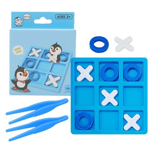 Tac Toe Tischspiel - Tics Tacs Toes Brettspiele | Klassisches Pädagogisches Desktop-Strategiespiel | Kognitive Fähigkeiten Steigern, Tragbares Reisespielzeug Für Spieleabende, Für Alle Altersgruppen G von Raxove