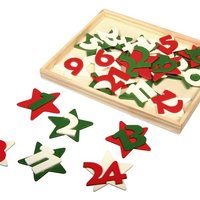 24 Holz-Zahlen für Adventskalender/Weihnachtskalender, 4cm, mit Stern von Rayher Hobby GmbH