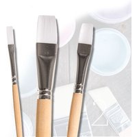 Chalky Basic Pinselset, 3er, weiche Synthetikfaser, Holzgriff, Aluzwinge, Gr. 6,12,20 von Rayher Hobby GmbH