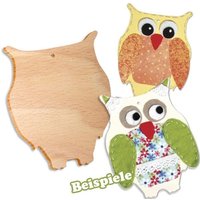 Holz-Uhus im 3er Set zum Selbstgestalten, mit Loch, 10cm x 8,5cm von Rayher Hobby GmbH