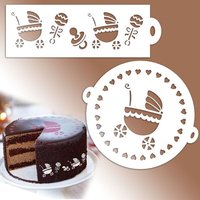 Kuchenschablonen-Set Baby mit Kinderwagen und Schnuller, 2 Stück von Rayher Hobby GmbH