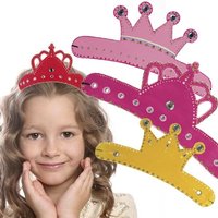 Princess- Kronen,Trio kleine Prinzessin, 25x11 cm, zum Bemalen, mit Strass-Steinchen, Pappe von Rayher Hobby GmbH