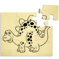 Stegosaurus Holzpuzzle 15 x 17,5 cm, pädagogisch wertvolles Holzspielzeug von Rayher Hobby GmbH