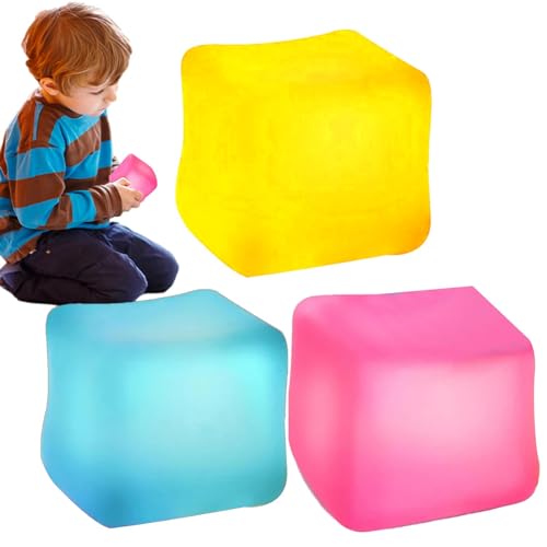 3 Stück Eiswürfel Cube Stressbälle,Eiswürfel Fidget,Fidget Toys Eiswürfel,Fidget Toys Stresswürfel,Dehnbares Zappelspielzeug,Sensorische Spielzeug Eiswürfel,lustiges Zappelspielzeug, von Raypontia