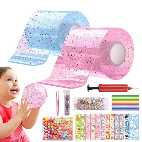 36-teiliges Set Nano Bubble Tape Spielzeug - Nano Bubble Tape Set, Nano Tape Bubble Kit, Nano Tape Craft Kit, Blowing Bubble Tape, Selbstklebendes Nano Tape, Party Favors Geschenke von Raypontia