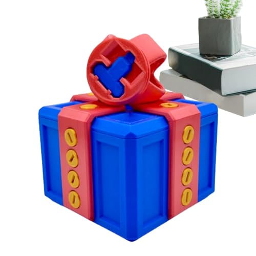 3D-Druck Geschenkbox - 8,8 X 8,8 X 6,6 cm 3D-Druck-Box,3D Puzzle Box Geschenkbox,Streichbox 3D Gedruckt,Wirklich Nervige Geschenkbox Mit Drehaufbewahrung,Desktop-Geschenkbox-Ornamente, Red von Raypontia