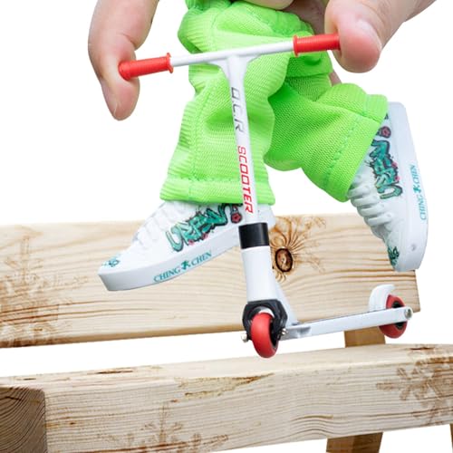 4-teiliges Set Finger Stunt Scooter - 8.5 Cm Alloy Finger Scooter Set,Finger Scooter Metal,Finger Board Set,Finger Roller Scooter Mit Fingerscooter-Fingerschuhen,Fingerhose Und Werkzeugzubehör von Raypontia