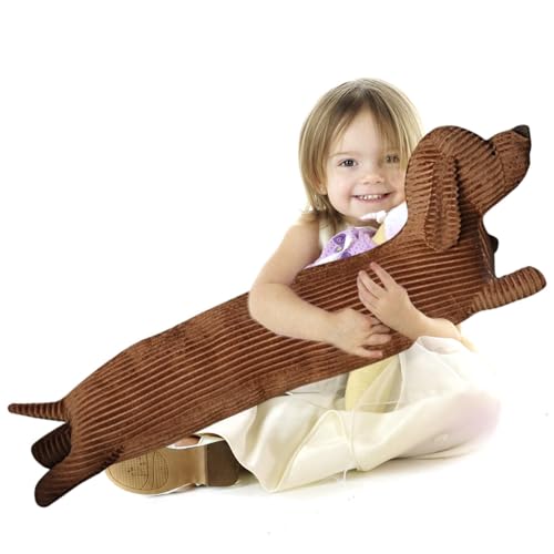 Dackel Plüschtiere - 55 cm, Plüsch Dackel Hund, Dackel Plüsch Braunes, Dackel Weiche Kissen, Kuscheltier Dackel, Flauschiges Dackel Kissen, Für Sofa, Bett, Auto von Raypontia