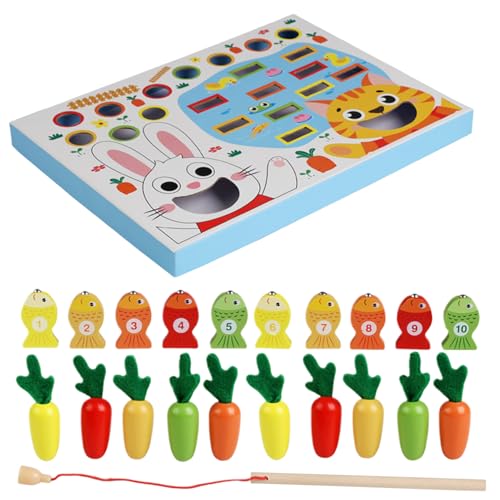 Raypontia Karotten-Ernte Angelspiel - Holz Angelspiel Möhren Ernte Spielzeug,Sinnes Puzzle zum Farbensortieren für Vorschulkinder als Geschenkfüller für Geburtstage und Raypontia Karotten-Ernte Angelspiel - Holz Angelspiel Möhren Ernte Spielzeug,Sinnes Puzzle zum Farbensortieren für Vorschulkinder als Geschenkfüller für Geburtstage und von Raypontia