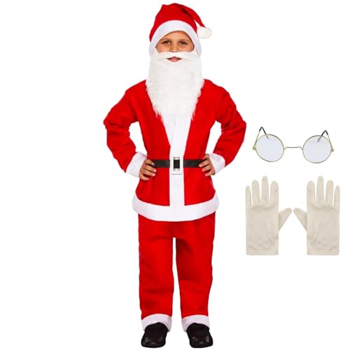 Raypontia Weihnachtsmann Kostüm Kinder - Nikolaus Kostüm, Weihnachtskleidung, Costume, Weihnachtskostüm, Für Weihnachtsfeiern Kinder von Raypontia