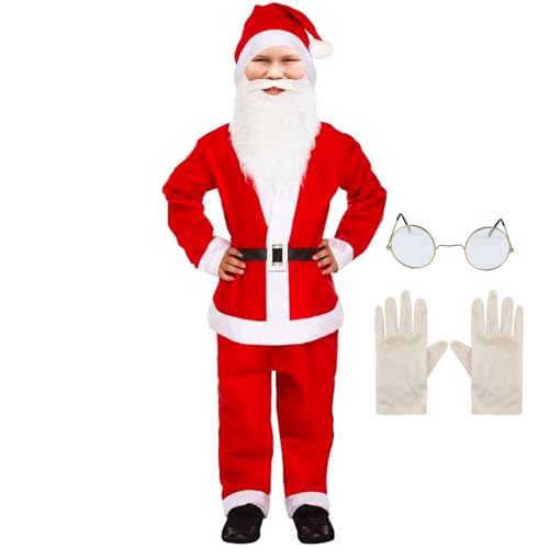 Raypontia Weihnachtsmann Kostüm Kinder - Nikolaus Kostüm, Weihnachtskleidung, Costume, Weihnachtskostüm, Für Weihnachtsfeiern Kinder von Raypontia