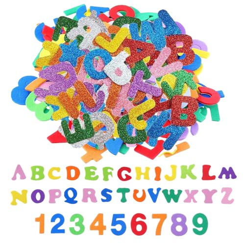 Rbleote Moosgummi Buchstaben Selbstklebend,347 StüCk Glitzer Schaumstoff Buchstaben Aufkleber,Schaumstoff Aufkleber, FöRdert KreativitäT & Feinmotorik, Ideal FüR Scrapbooking, DIY, Party Dekoratio Rbleote Moosgummi Buchstaben Selbstklebend,347 StüCk Glitzer Schaumstoff Buchstaben Aufkleber,Schaumstoff Aufkleber, FöRdert KreativitäT & Feinmotorik, Ideal FüR Scrapbooking, DIY, Party Dekoratio von Rbleote